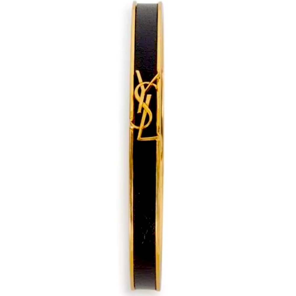 Saint Laurent Logo Plaque Bangle Bracelet NEW In Box! Size M